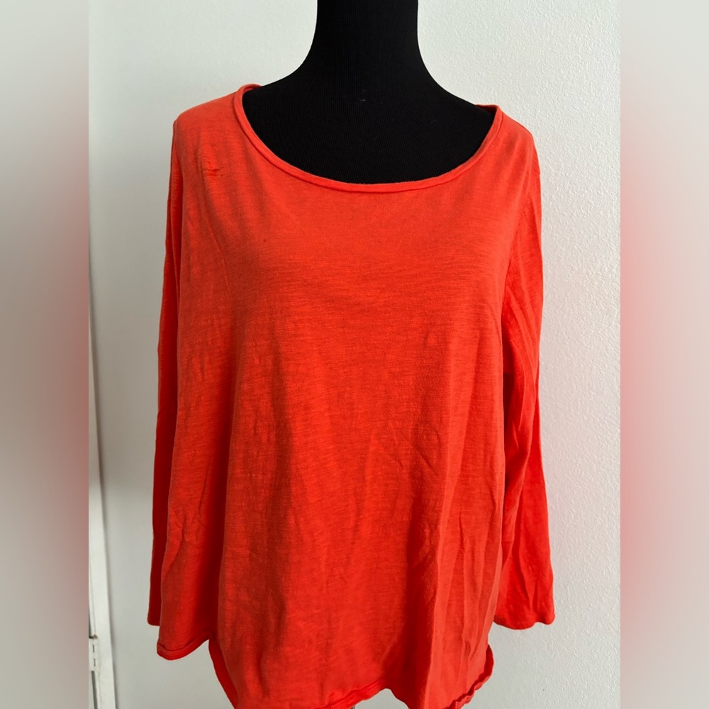 Eileen Fisher Vibrant Orange Long Sleeve Top